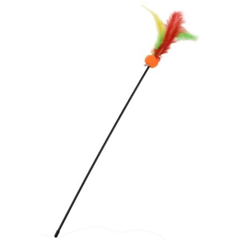 Bubu Pets  Juguete para gatos  Caña de pescar con pluma, pelota y cascabel 57cm - Caña de pescar con pluma, pelota y cascabel 57cm