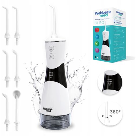 IRRIGADOR DENTAL INALÁMBRICO WEBBER POTENTE 5 BOQUILLAS 5 MODOS