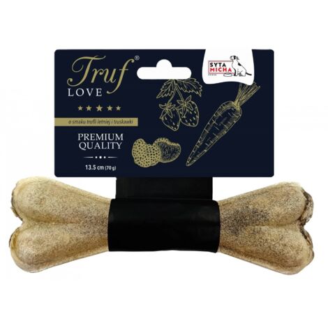 Syta Micha  Hueso masticable para perros  Largo 13,5 cm - TrufLOVE con sabor a trufa de verano y fresa 13,5 cm