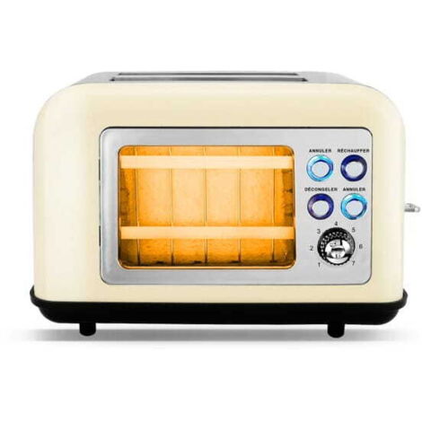 Tostadora retro TOASTEO GLASS BEIGE con ventana
