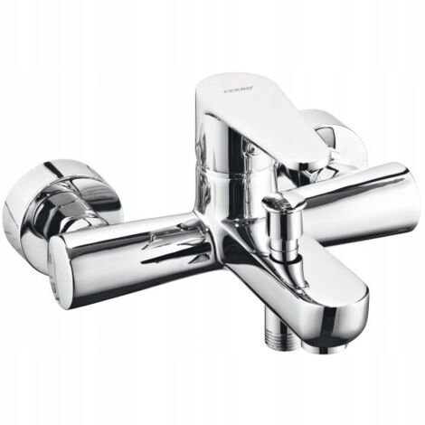 Grifo monomando de pared para bañera y ducha Ferro Córdoba, cromo (1/2)
