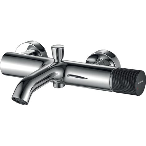 Grifo de bañera de pared sin ducha, cromado negro plateado, PEROS Kuchinox