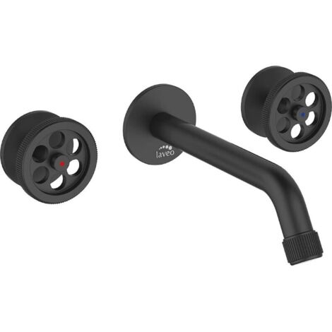 Grifo de lavabo empotrado negro con tapón MURO (1/5)