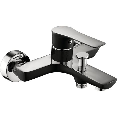 Grifo de bañera de pared RAILA en cromo negro (1/2)