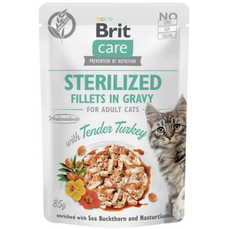 Brit Care Cat  Esterilizado  Filetes en salsa para gatos esterilizados 85 g - Pavo 85 g