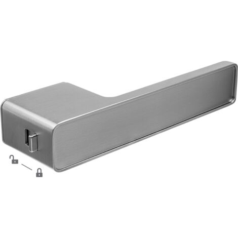 Manija de puerta interior Kuchinox SOMBRA plateada con cerradura (1/5)