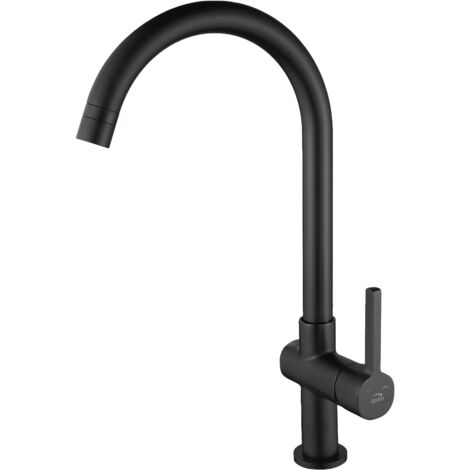 Grifo para lavabo de pie Laveo ALITA negro con caño en U (1/2)