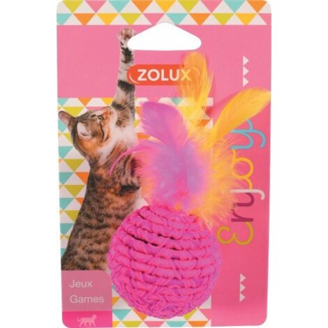 Zolux Pelota elástica con plumas - Pelota elástica con plumas Colorida 5cm