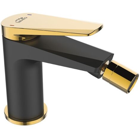Grifo de bidé de pie RUBIO Black Gold con tapón