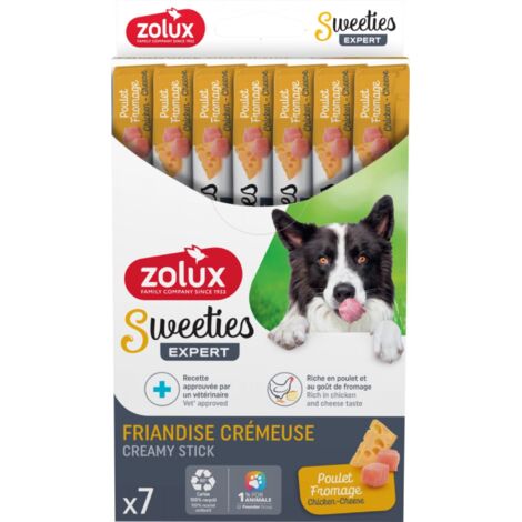 Zolux  SWEETIES  Golosina cremosa para perros 14g - Pollo y queso 7x14g