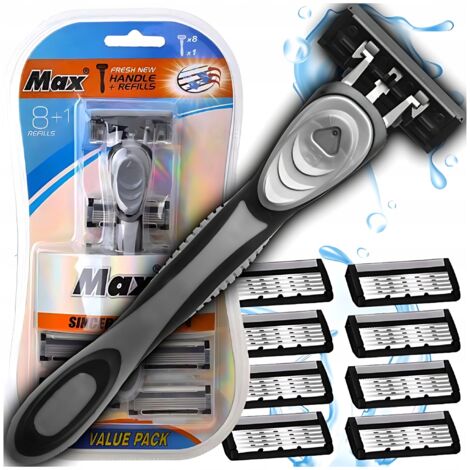 MAQUINILLA DE AFEITAR DESECHABLE SET XXL DE 5 HOJAS + 8 CARTUCHOS (1/5)