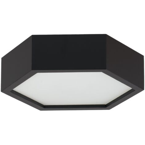 L谩mpara de techo hexagonal LEJA 275 NEGRO para sal贸n, cocina, ba帽o ELEGANTE (1/5)