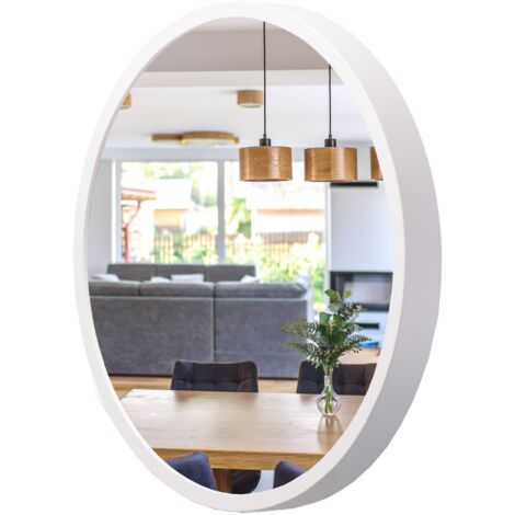 Espejo de ba帽o de pared LEJA redondo 475 BLANCO para recibidor o sal贸n ELEGANTE