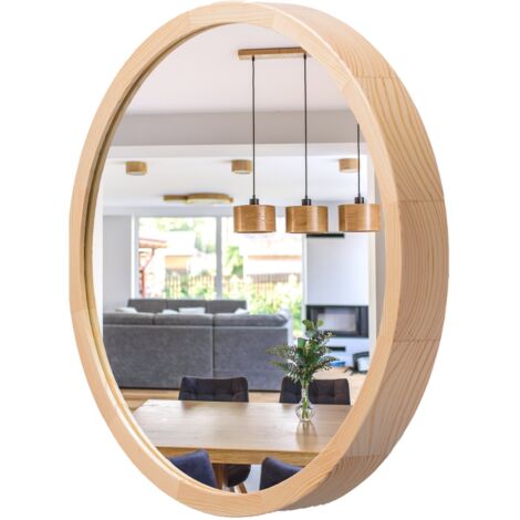 Espejo de pared de ba帽o LEJA redondo 475 PINO para recibidor o sal贸n ELEGANTE