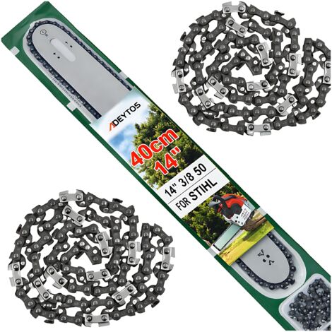 BARRA GU脥A PARA SIERRA DE GASOLINA + 2x CADENAS 40cm 14'' 50 3/8 375 (1/5)