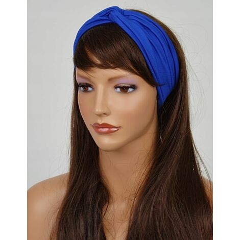 Elegante diadema para mujer de viscosa con dise帽o de flores de aciano 24, contorneada para el verano. (1/5)