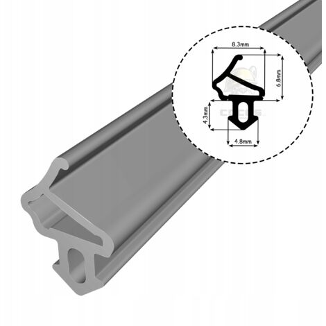 Junta para ventanas de PVC S-1172 ALUPLAST GRIS 1m