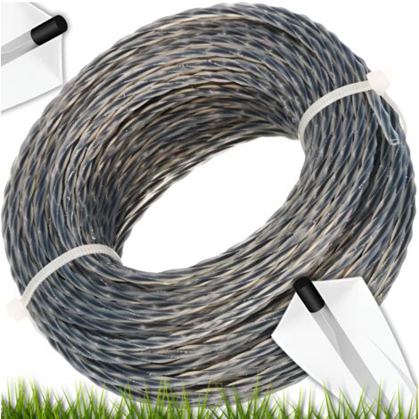 Hilo de corte reforzado para cabezales desbrozadoras, hierba fuerte 2,4 mm 15 m