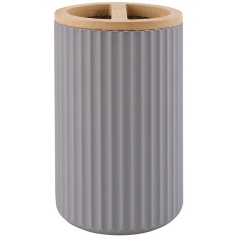 Taza para cepillo de dientes AWD INTERIOR Rayon 1635, gris ceniza con bamb煤 (1/4)