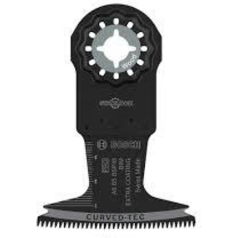 Bosch 5 hojas multimaterial AII 65 BSPIB para herramientas multifunción (para madera dura, placas revestidas de plástico, ancho de 65 mm, herramienta multifunción)