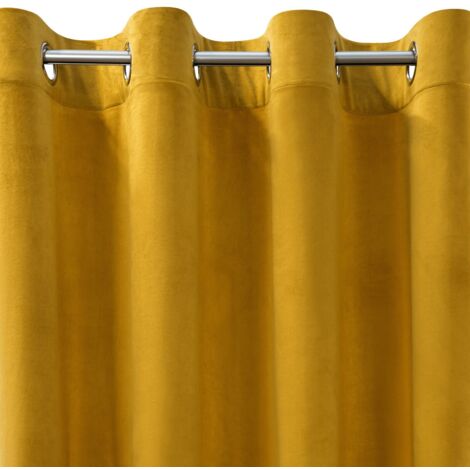 CORTINA CONFECCIONADA EUROFIRANY D91 ROSA OJALES 140X250CM MOSTAZA