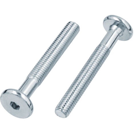Tornillo para muebles cabeza plana M6x60 Acero galvanizado 50 piezas