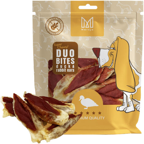 Premio para perros Duo Flavors - Pato con oreja de conejo Mersjo 300 g (1/3)