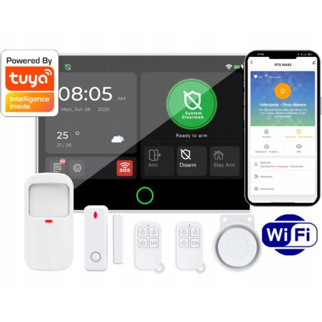 Alarma RTX LCD 7" Sensores inalámbricos GSM 4G Notificación TUYA WiFi PL (1/5)
