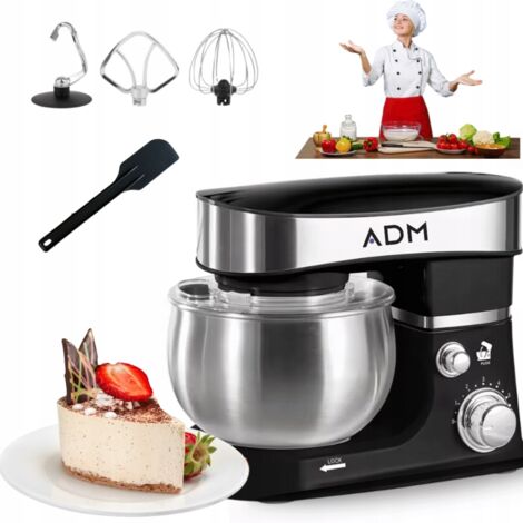 Batidora planetaria ADM de 700 W con recipiente de acero inoxidable de 3 L