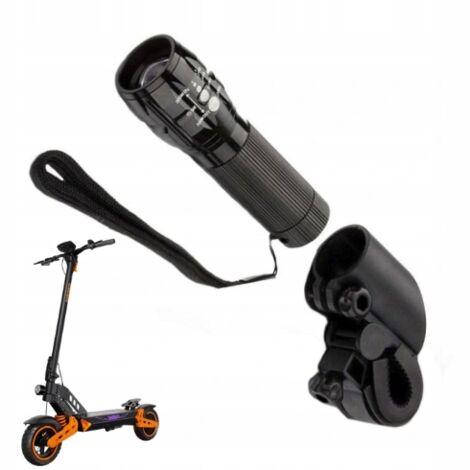 Linterna LED potente de 3 modos y soporte para bicicleta eléctrica o scooter.