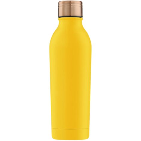 Set deportivo: Botella térmica y tapón con pajita recubierto de polvo amarillo 350 ml (1/3)
