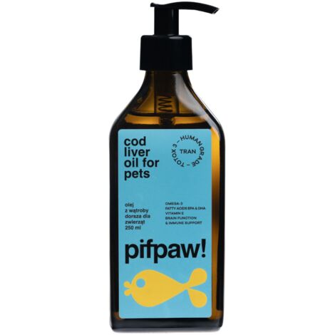 Aceite de hígado de bacalao Pifpaw para animales, apto para consumo humano - 250 ml (1/5)