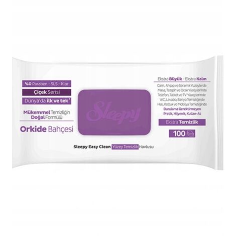 Toallitas húmedas Sleepy Easy Clean, orquídea morada, 100 unidades (1/4)