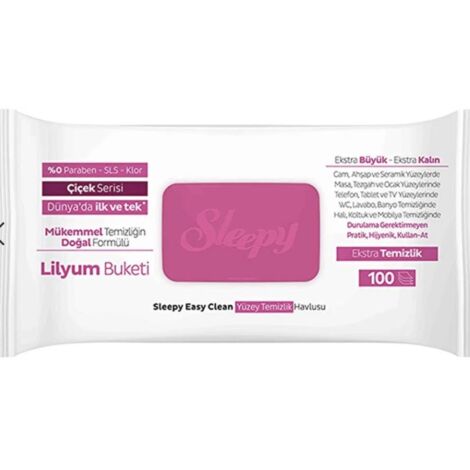 Sleepy - Toallitas húmedas de limpieza Easy Clean color lirio rosa 100 uds.
