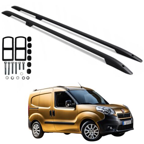 Barras de techo FIAT DOBLO CORTO DESDE 2010-2022 Negro Sólido Duradero
