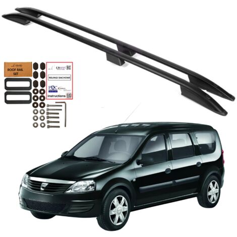 Barras de techo DACIA LOGAN MCV Mk1 de 2007 a 2013 Negro Sólido Durable (1/5)