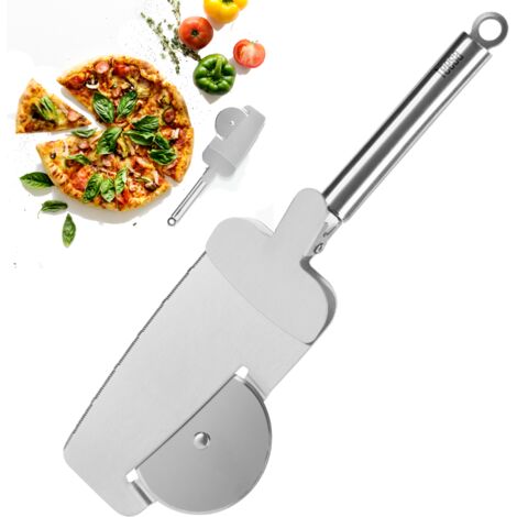 Cortador de pizza con disco de corte con dientes para cortar bordes y espátula con pinza Teesa. (1/5)