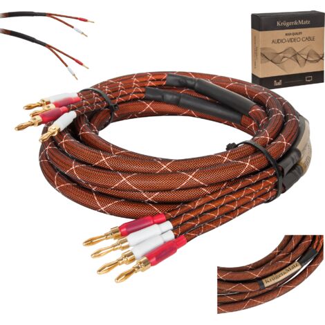 Cable para altavoces de 3 m con conectores banana (2 unidades) CU Kruger&Matz