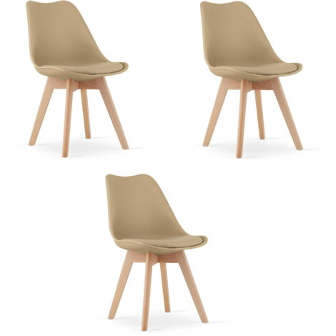 Silla MARK - beige oscuro / patas naturales x 3 (1/5)