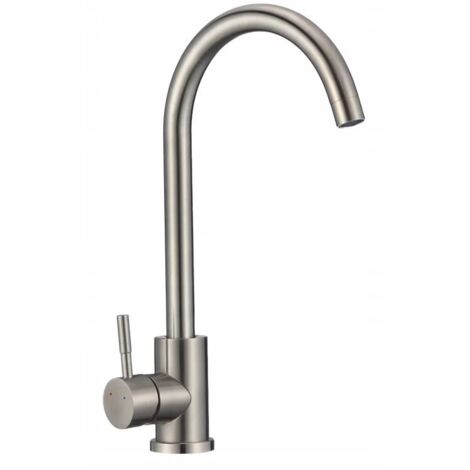 Grifo monomando giratorio para fregadero de cocina de acero cepillado Boco