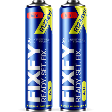 Recarga de gas para aire acondicionado FIXFY 5 en 1 (2 botes grandes, 500 ml + 70 % R1234yf)