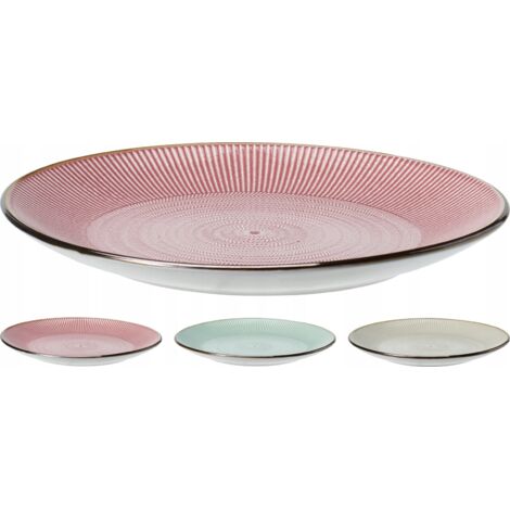 Plato llano clásico de cerámica, varios colores, grande, 27 cm, 1 ud.