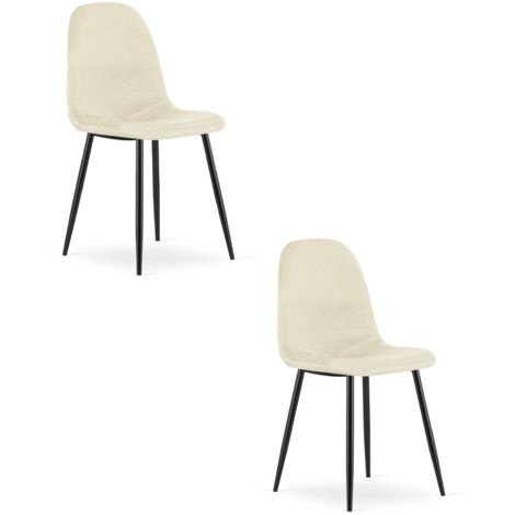 Silla COMO - terciopelo beige x 2 (1/5)