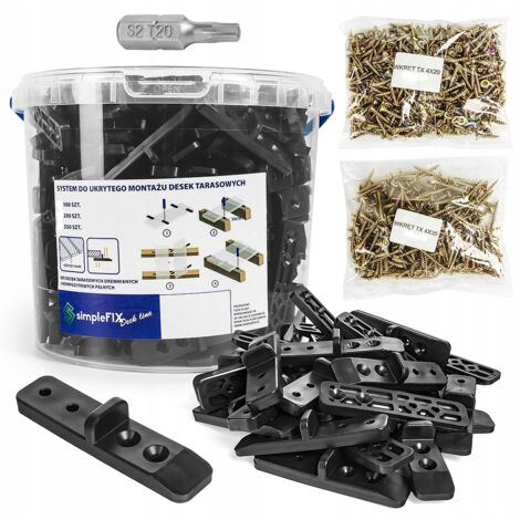 Sistema para instalaci贸n oculta de tablas de terraza 350 arandelas + juego de tornillos