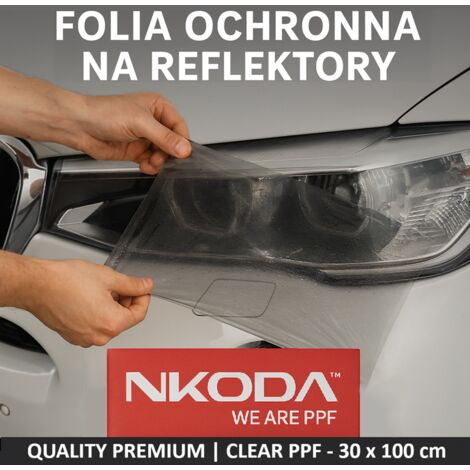 NKODA Europe Pel铆cula PPF para reflectores de l谩mparas transparente TPU Brillo 30x100cm (190碌m 7.5mil)