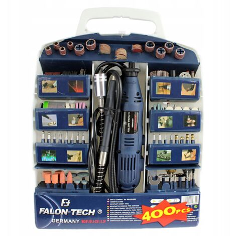 Falon-Tech Mini amoladora 270W + eje flexible + 400 accesorios (1/5)