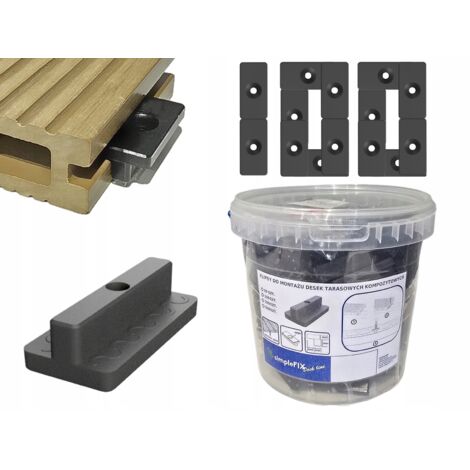 Clips de montaje para tablas compuestas WPC montaje oculto 100 piezas H=7mm