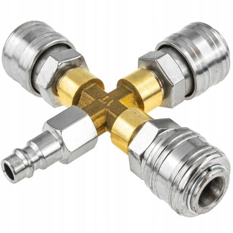 Conector neum谩tico de tres v铆as para compresor tipo X con acoplamiento r谩pido (1/3)