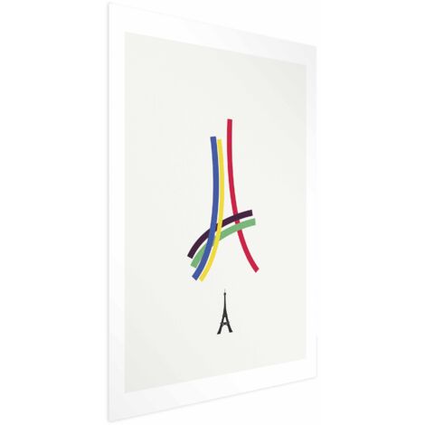 Póster - Torre Eiffel - gráficos a color - abstracto (1/4)