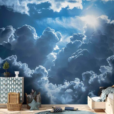 Fondo de pantalla fotográfico - Escena animada: El sol luchando contra las nubes (1/4)